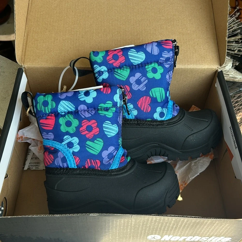 Northside Blue Floral Rain & Snow Boots